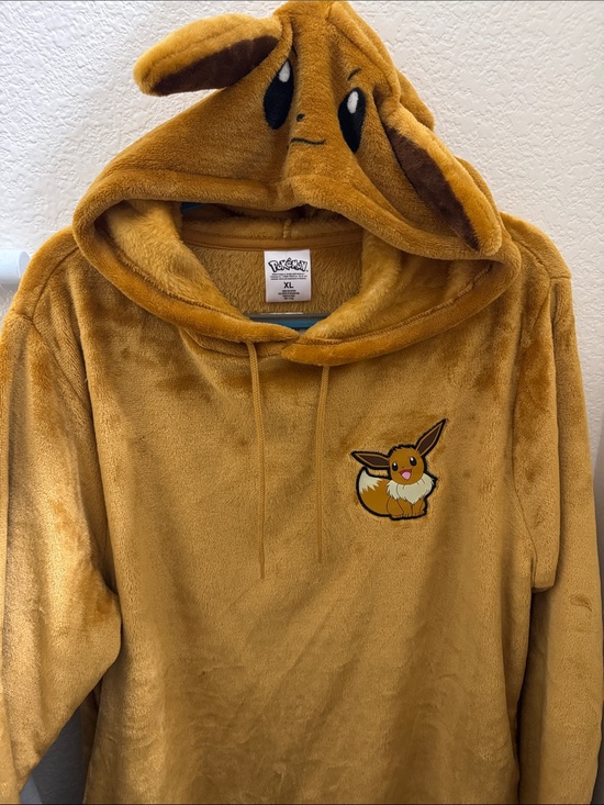 Pokemon Tops - Pokemon Eevee Cosplay Hoodie - Mustard Yellow